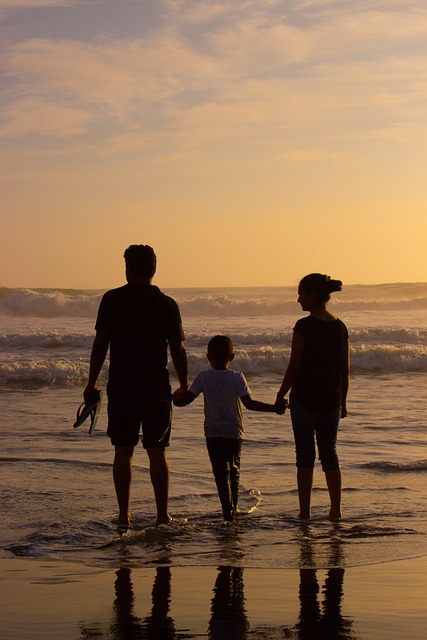 Family's trip to beach